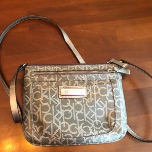 Gray Calvin Klein cross body bag